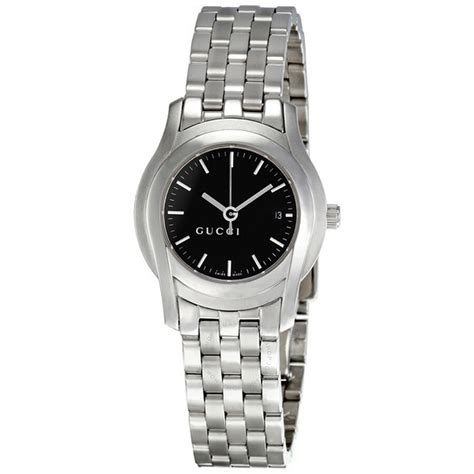 Gucci 5505 Stainless Steel Black Ladies Watch 